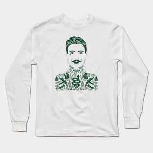 Tattoo Man dark green Long Sleeve T-Shirt